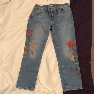 Zara embroidered jeans